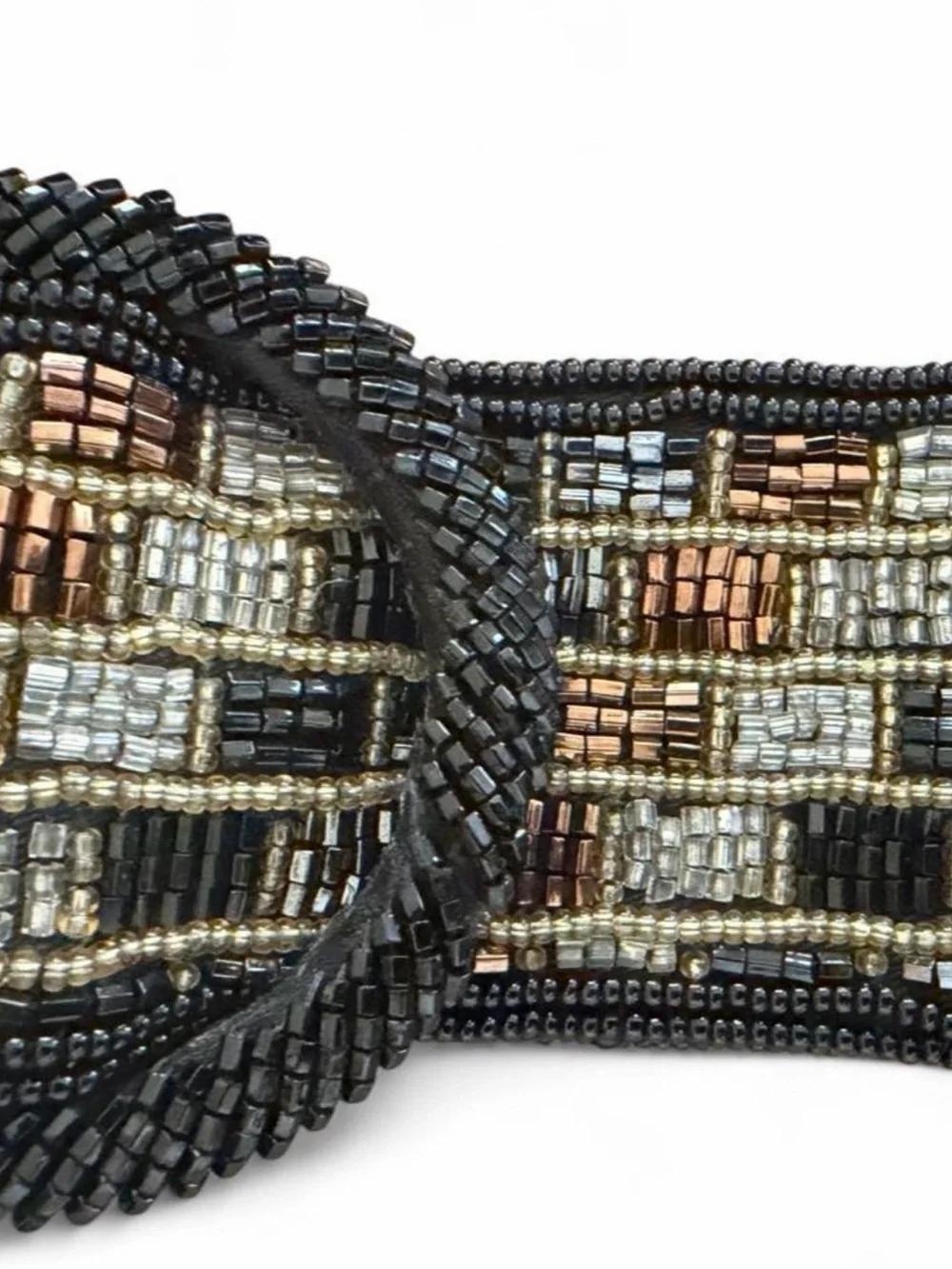 Morgan Taylor Multicolor Beaded Waist Belt with Black Buckle